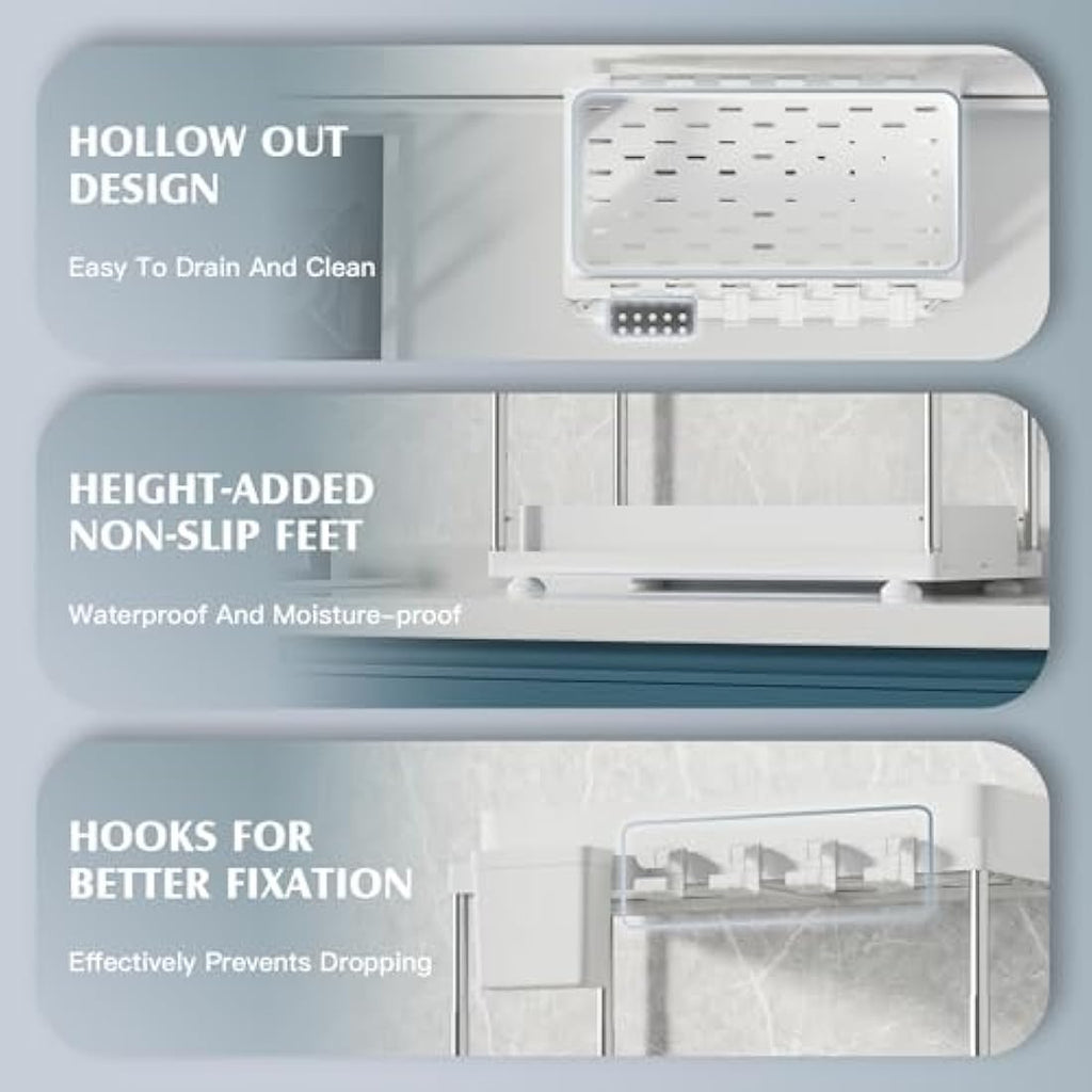 Verifost 2-Pack Under Sink Organiser | 2-Tier Slide-Out Storage, White