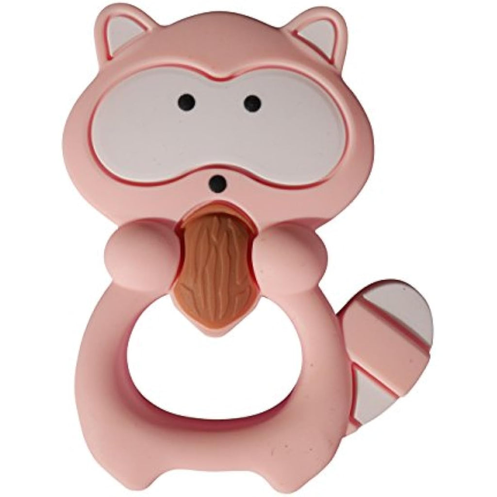 Raccoon Silicone Teether – BPA-Free Sensory Chewelry, Rosa