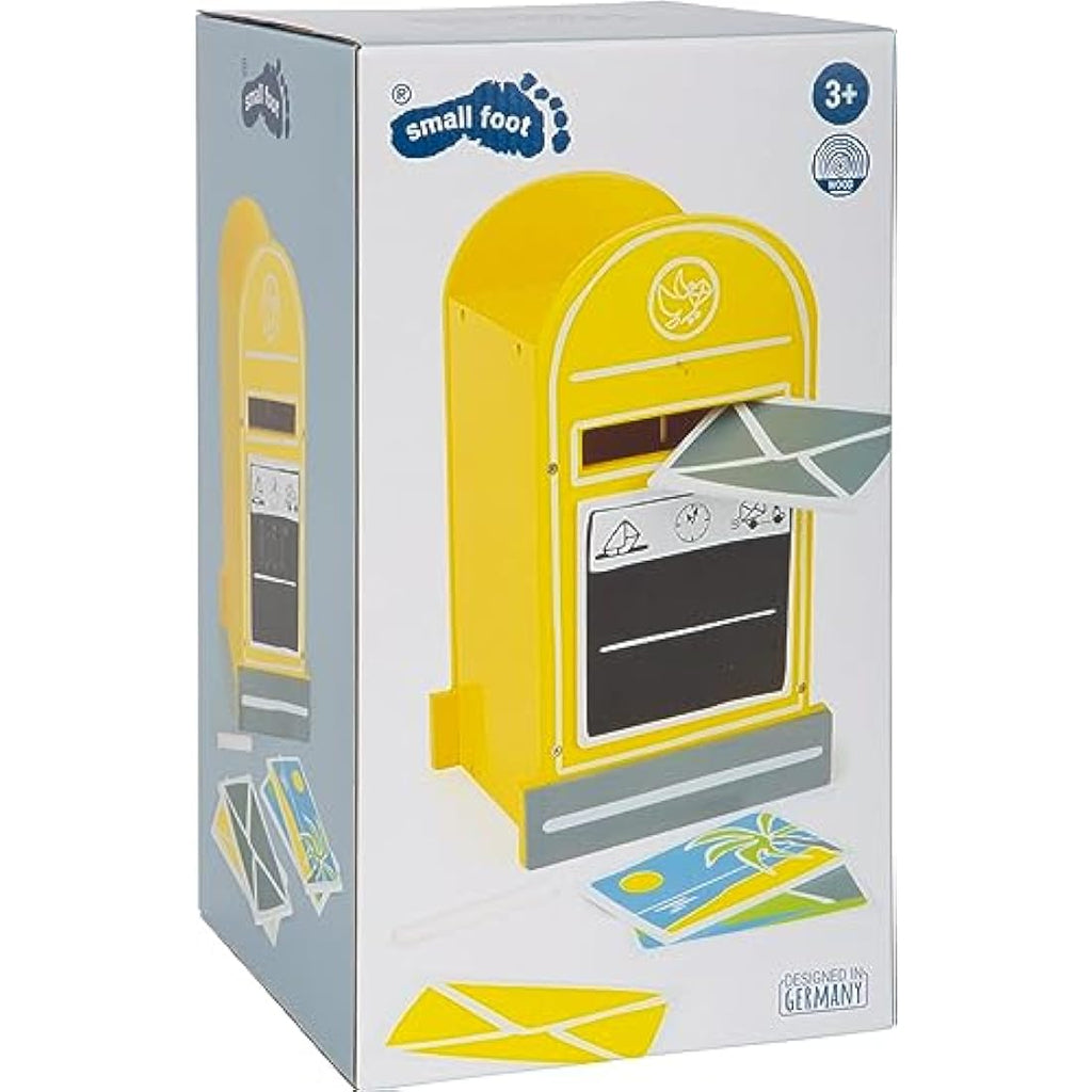 Small Foot Wooden Letterbox Toy with Postcards and Chalk – Pretend Play