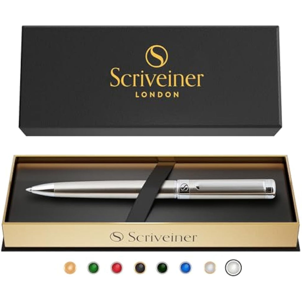 Scriveiner Stainless Steel Ballpoint Pen – Luxury Executive Gift Set