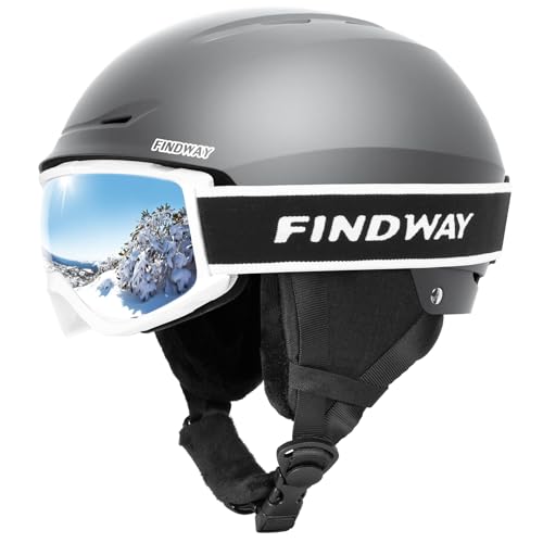 Findway Ski Helmet and Goggles Set | Adjustable Snowboard Gear for Adults