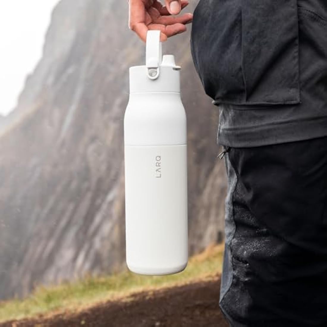 LARQ Swig Top 34oz Insulated Stainless Steel Water Bottle – Granite White