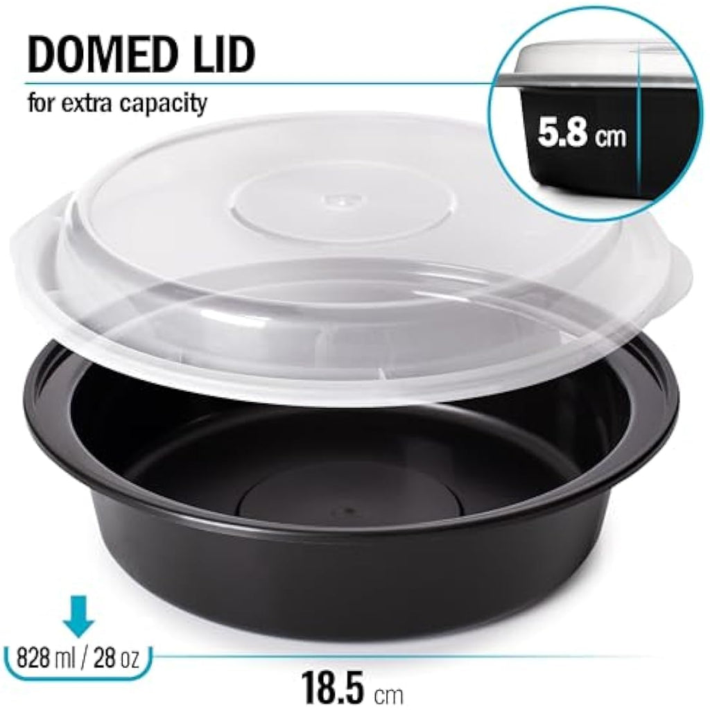 Igluu Round Meal Prep Containers - 30 Pack Reusable 828ml BPA-Free