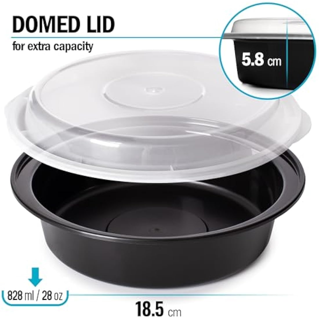 Igluu Round Meal Prep Containers - 30 Pack Reusable 828ml BPA-Free