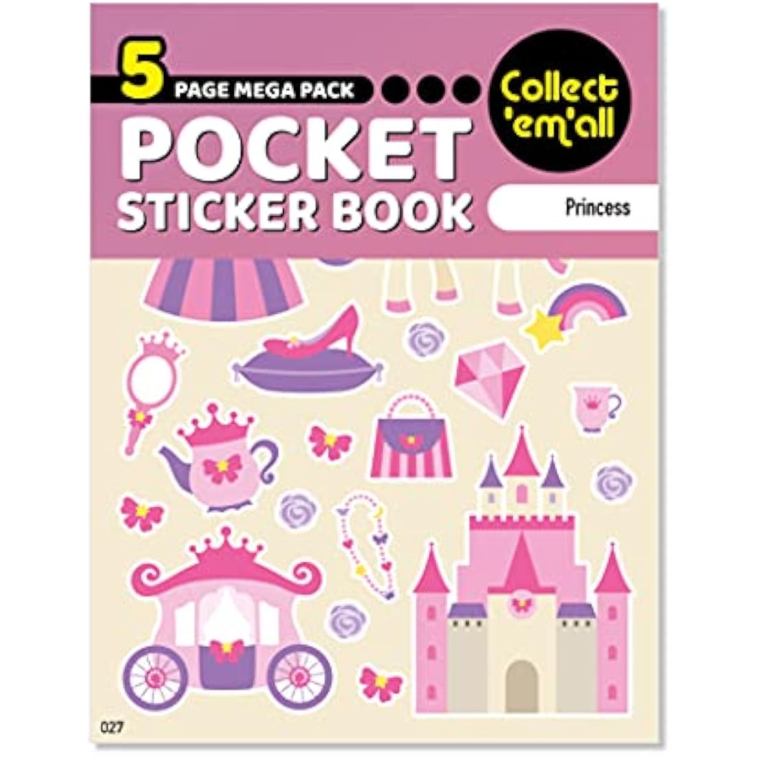 Princess Pocket Sticker Book | 5 Page Reusable Kids Stickers