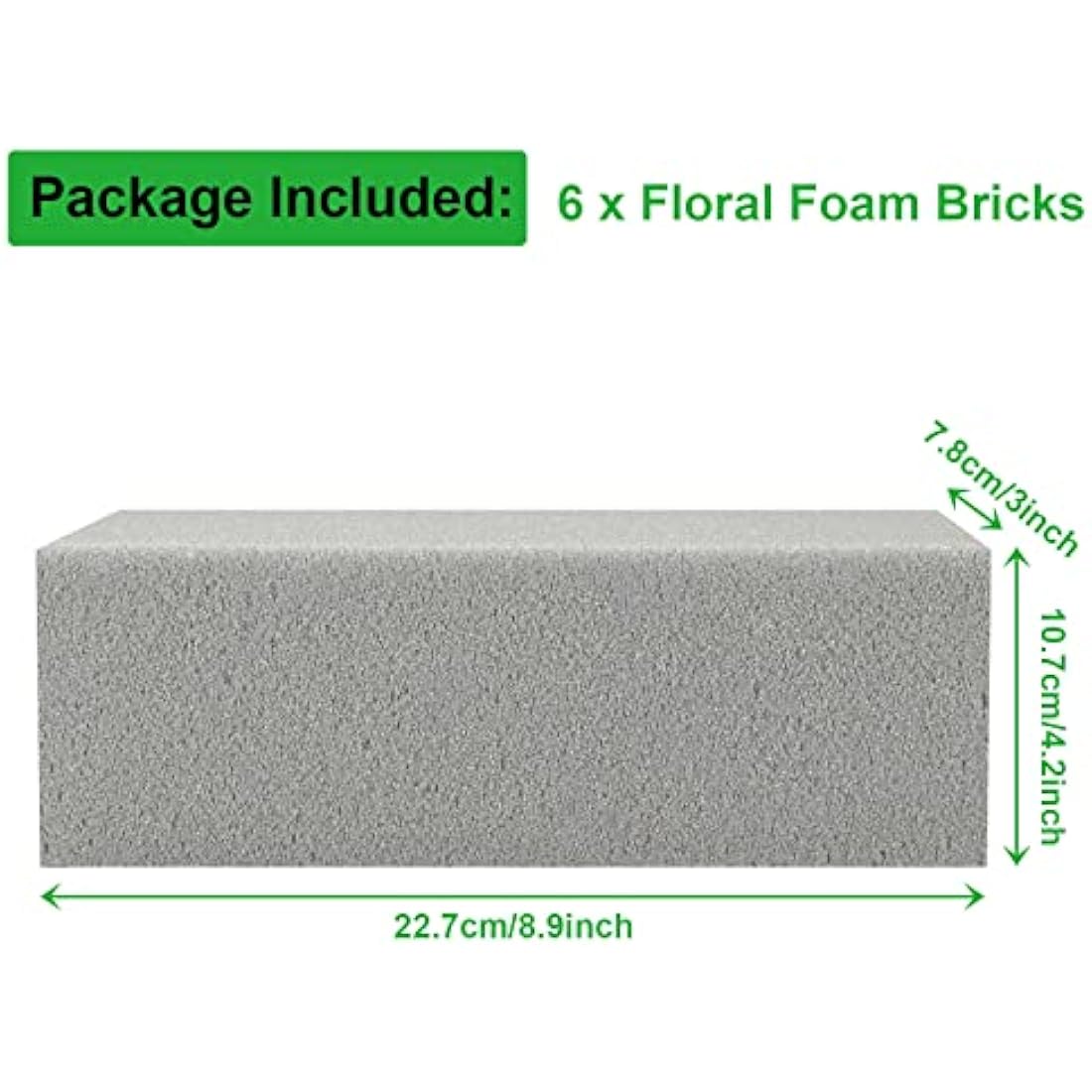 LOLYSIC Dry Floral Foam Blocks for Flower Arranging, 6 Pcs – Grey