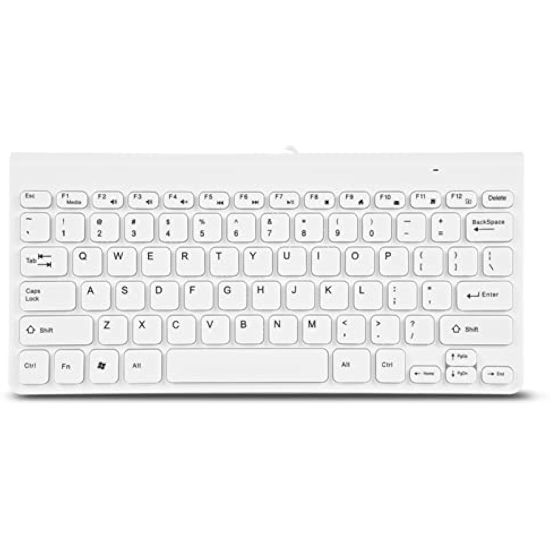 Richer-R Ultra-Thin Wired Keyboard and Mouse Set | Compact USB Combo (White)