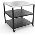 Heavy Duty Pizza Oven Stand | Stainless Steel Table with Wheels