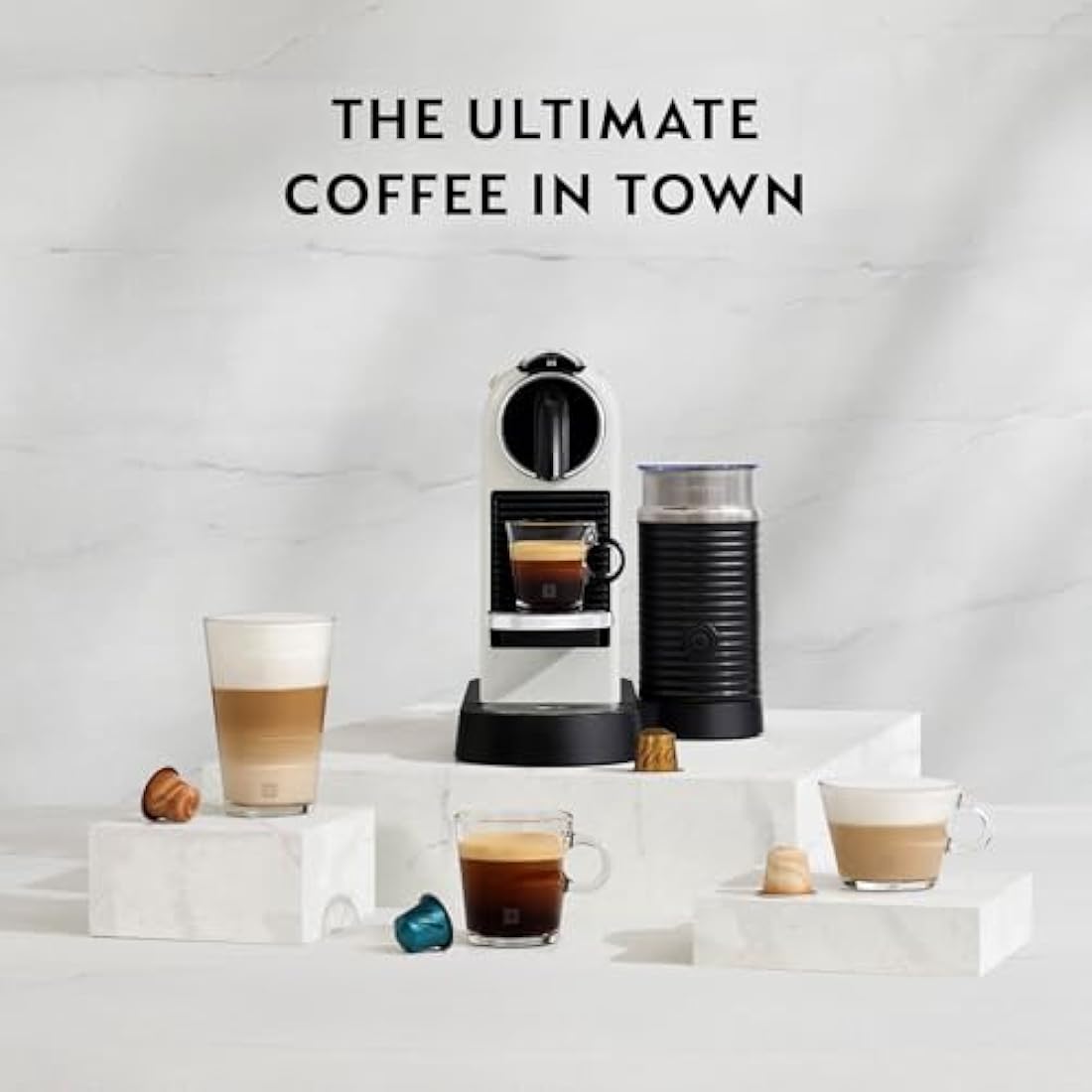 Nespresso Citiz Coffee Machine with Aeroccino Milk Frother - Black