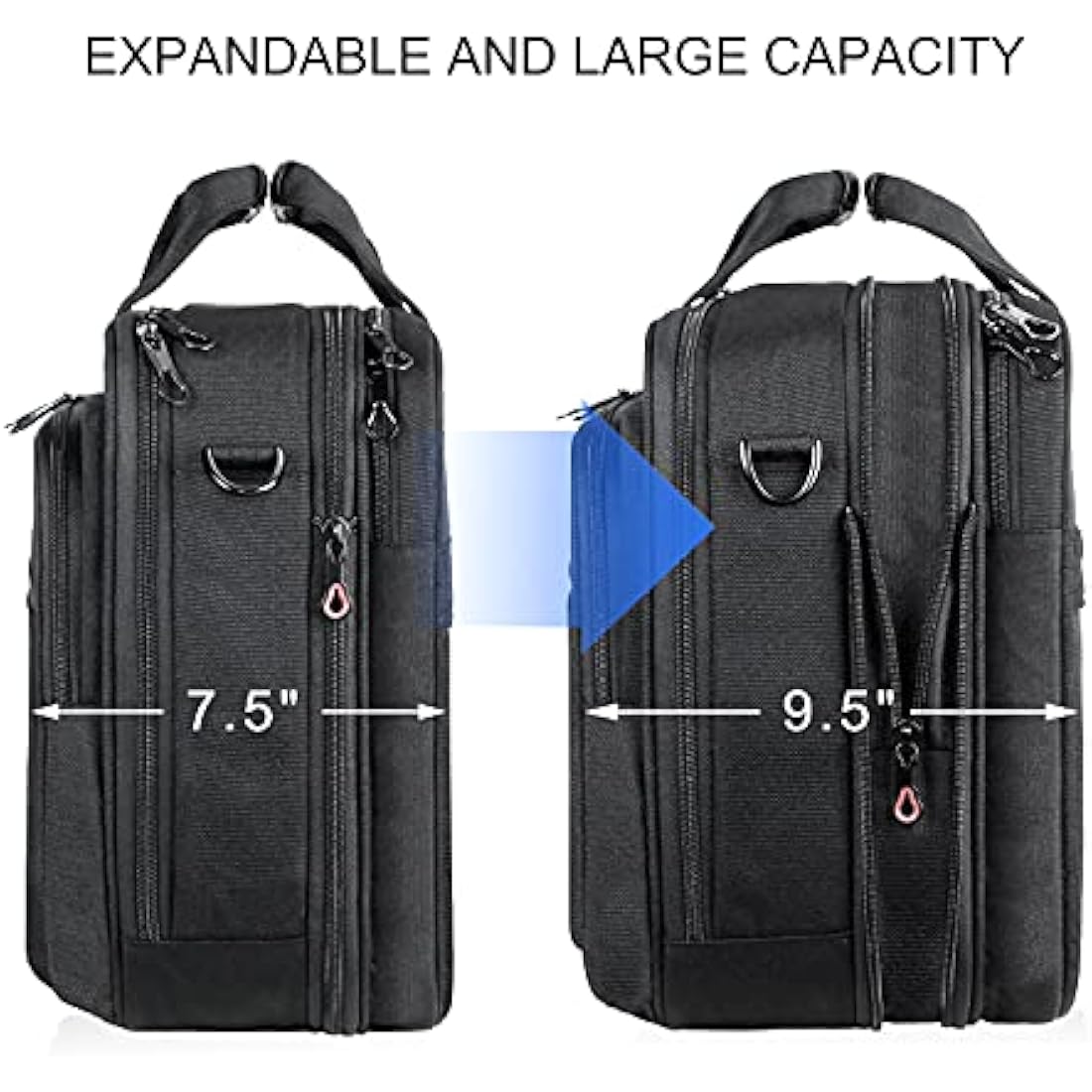 KROSER 17.3 Inch Laptop Briefcase – Expandable Water-Repellent Bag