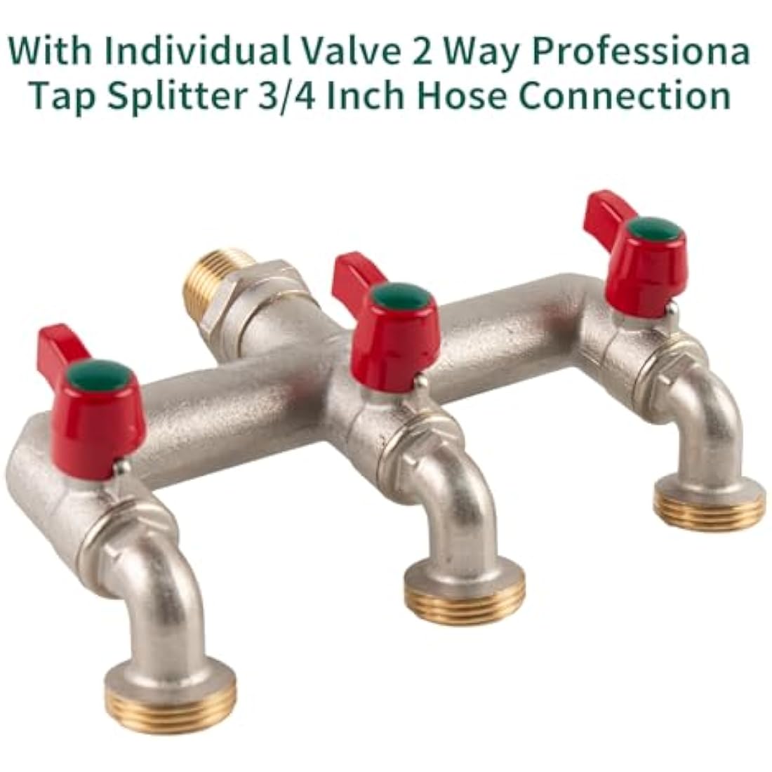 Brass 3-Way Multi-Tap Connector | 1/2" Inlet to 3/4" Outlets