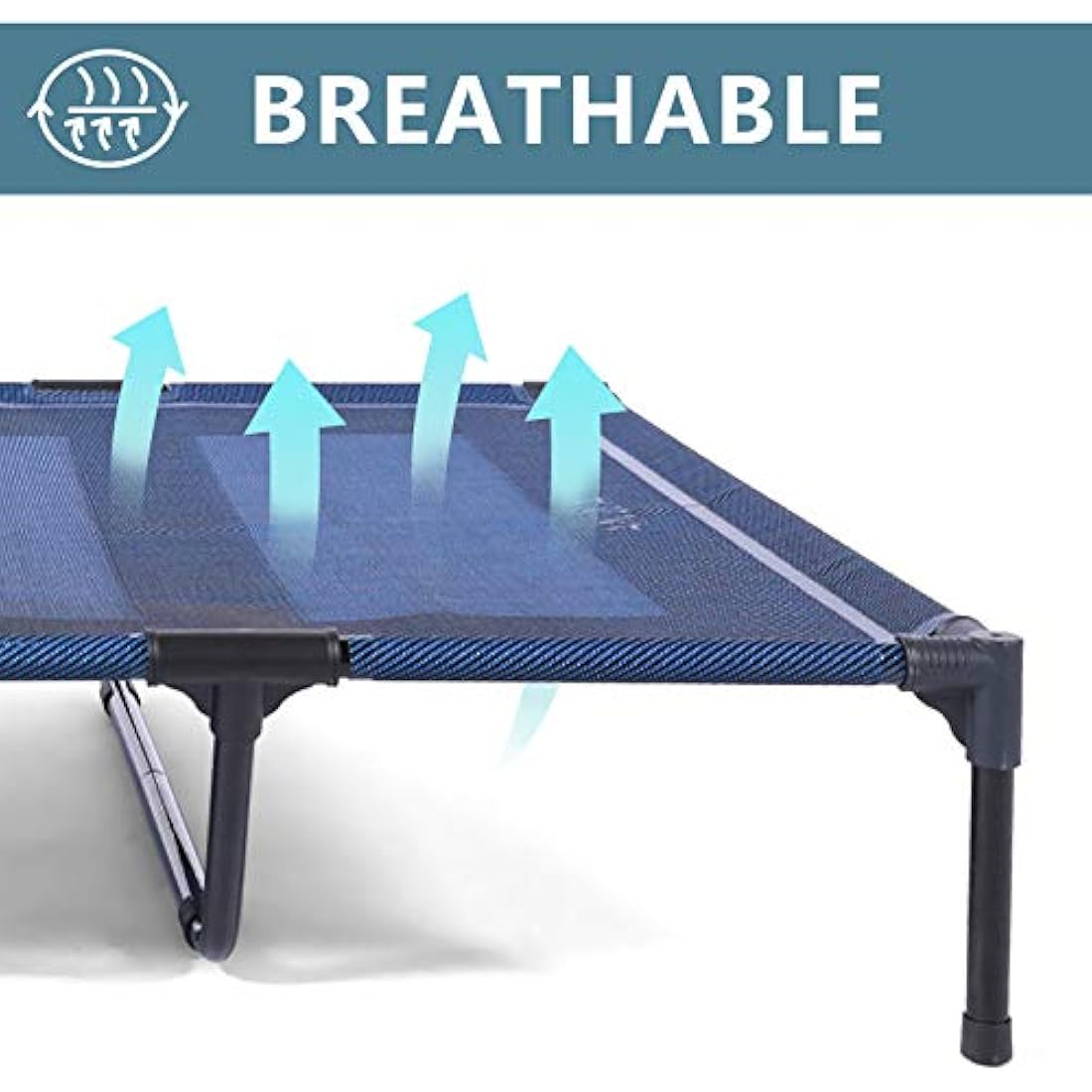 ANWA Elevated Dog Bed – Large Raised Outdoor Pet Cot with Teslin Mesh