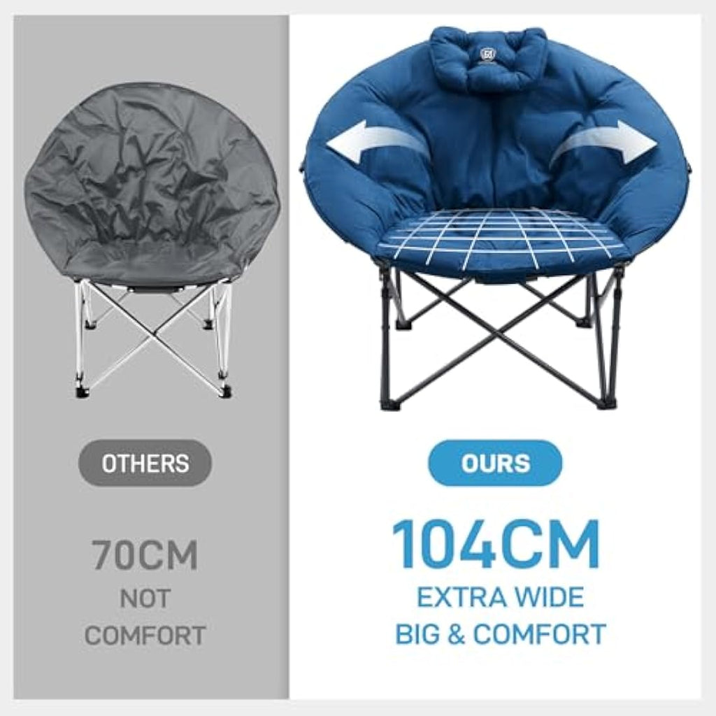 EVER ADVANCED XL Moon Chair – Heavy Duty Padded Folding Camping Chair