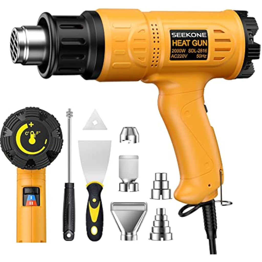 SEEKONE 2000W Professional Heat Gun – Variable Temp Control with 7 Tools
