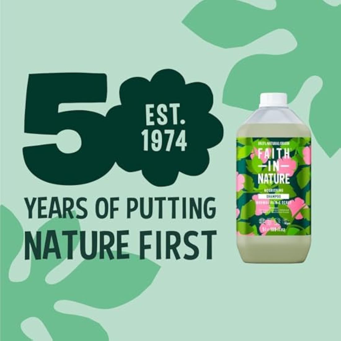 Faith In Nature Wild Rose Shampoo - Nourishing Natural Haircare - 5L Refill