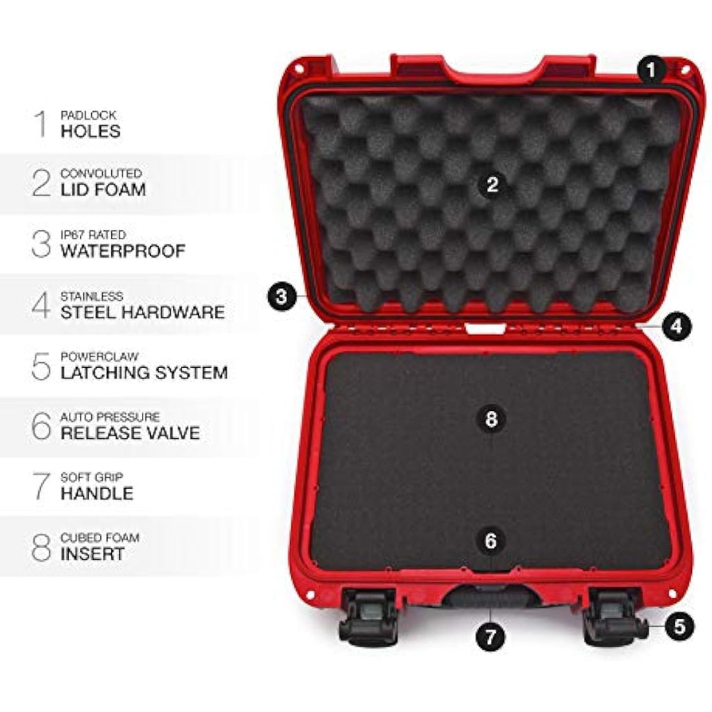 Nanuk 915 Waterproof Hard Case with Foam Insert - Red - IP67 Rated