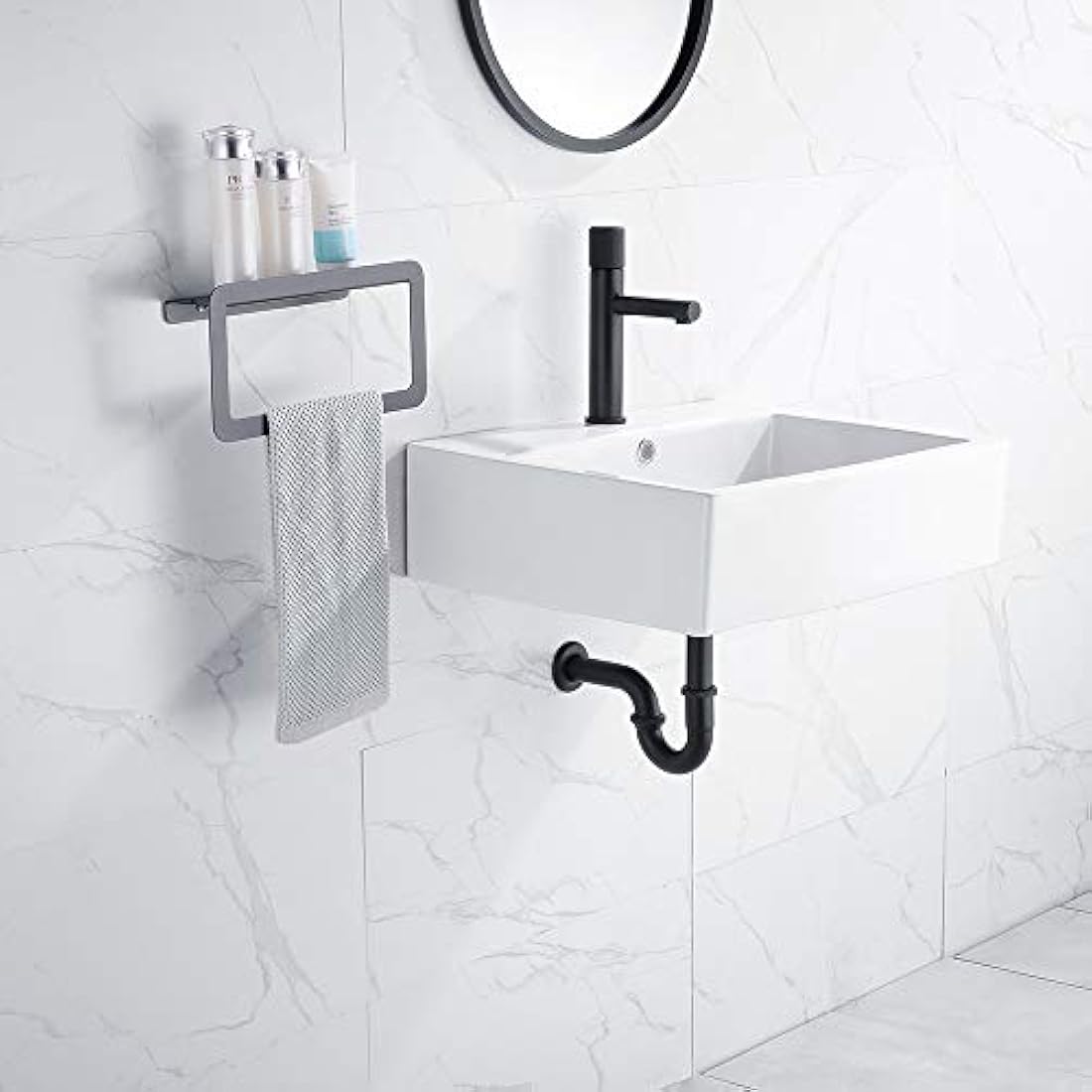 Jolof Store Brass Universal Sink P-Trap with Extension Tube, Matte Black
