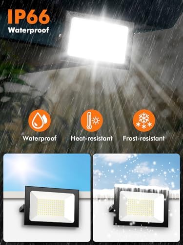 Jolof Store 100W LED Floodlight 2-Pack | 10000LM IP66 Waterproof