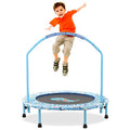 38" Kids Mini Trampoline | Foldable Rebounder with Handrail