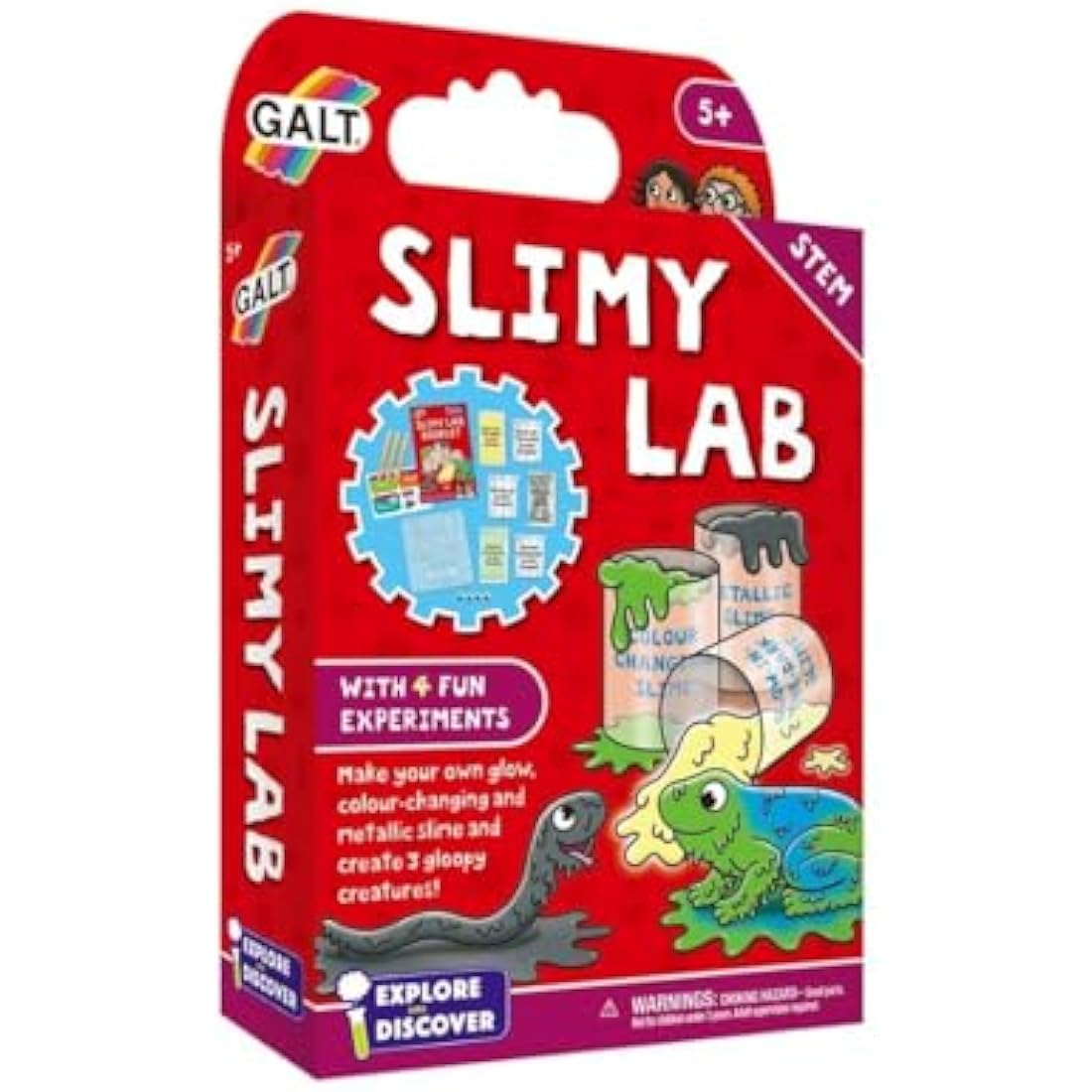 Galt Slimy Lab Science Kit – 4 STEM Slime Experiments for Ages 5+