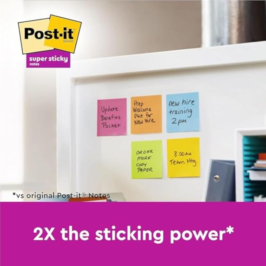 Post-it Super Sticky Notes – Ultra Yellow, 76x127mm, 12 Pads Pack