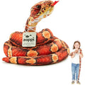 Zappi Co Orange Corn Snake Plush Toy – 180cm Realistic Stuffed Animal
