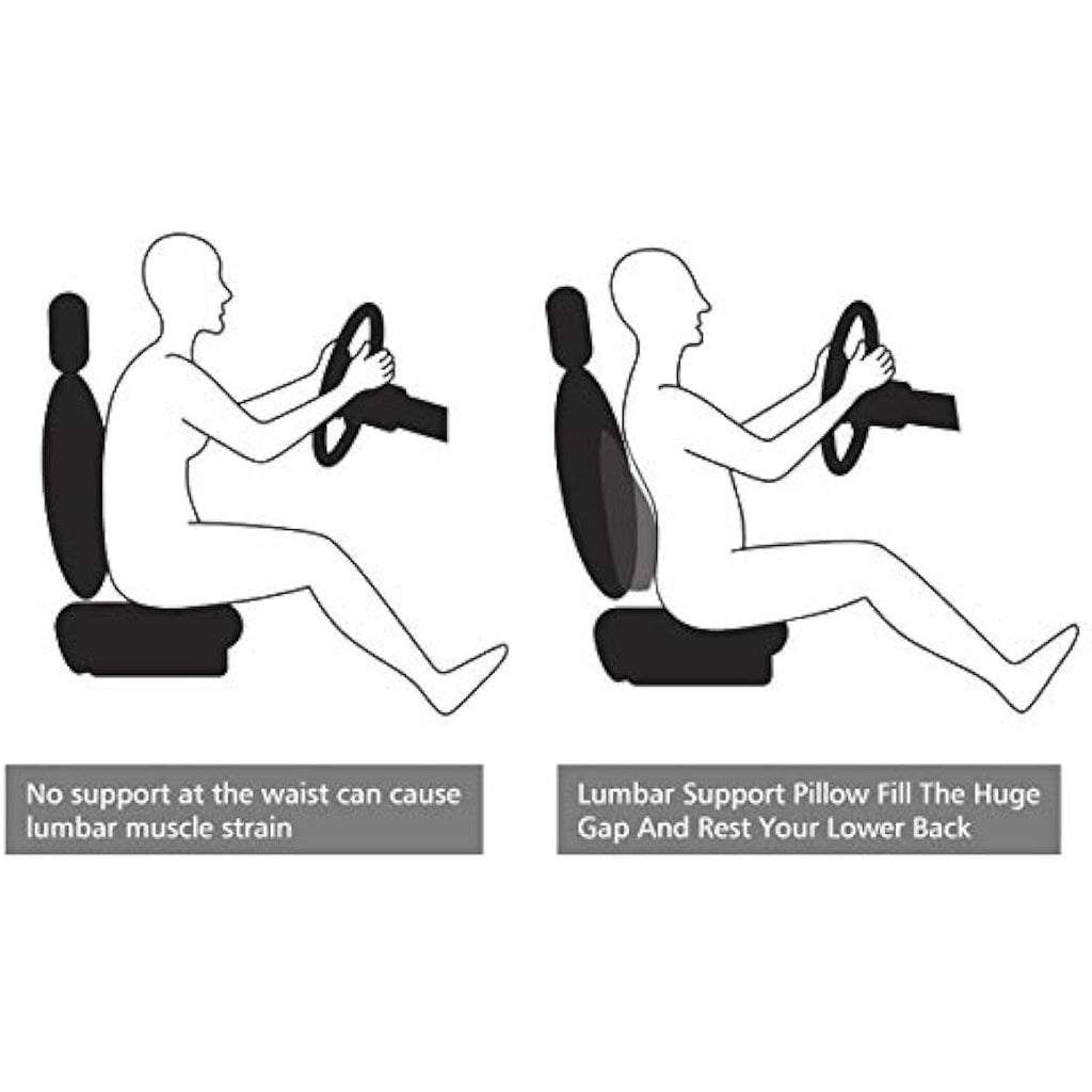 KOYOSO Lumbar Support Cushion | Memory Foam Leather Back Pillow for Car
