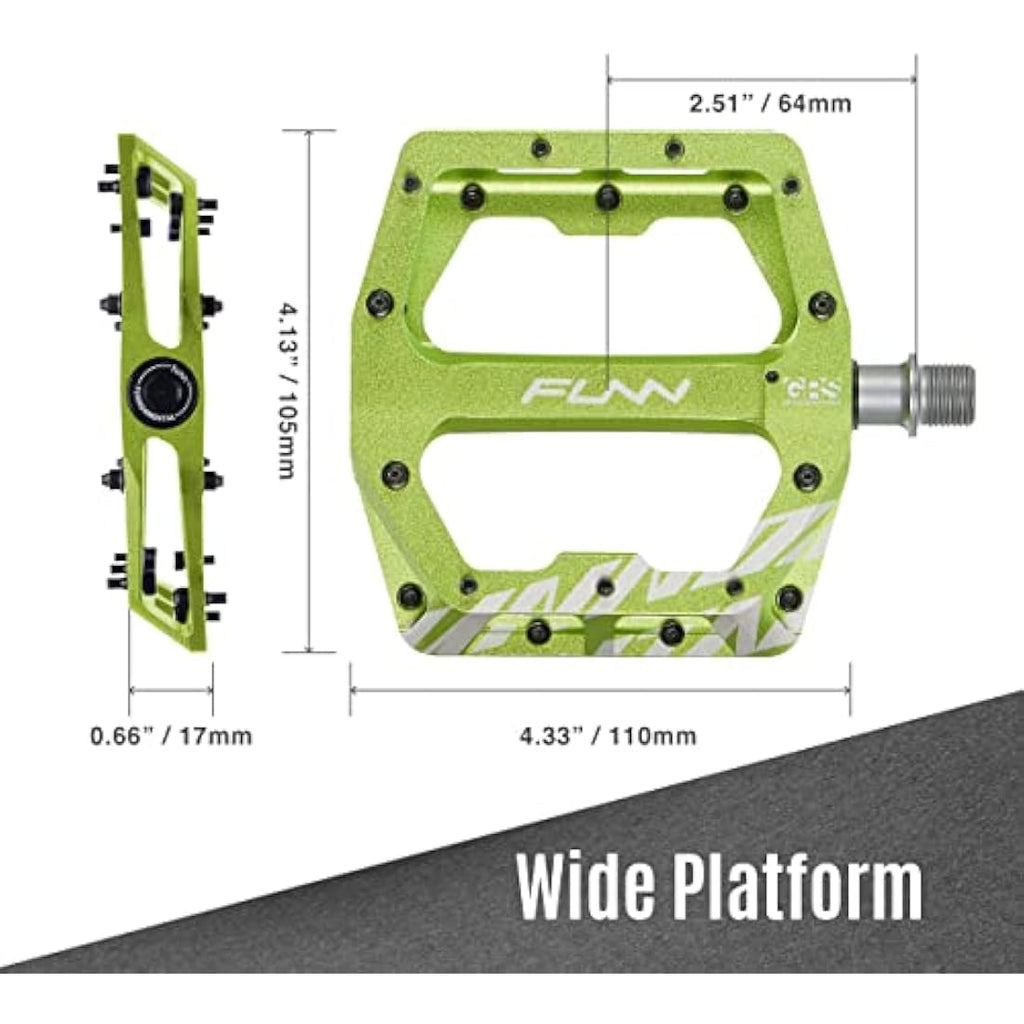 Funn Funndamental MTB Flat Pedals – CNC Alloy Wide Platform BMX Pedals