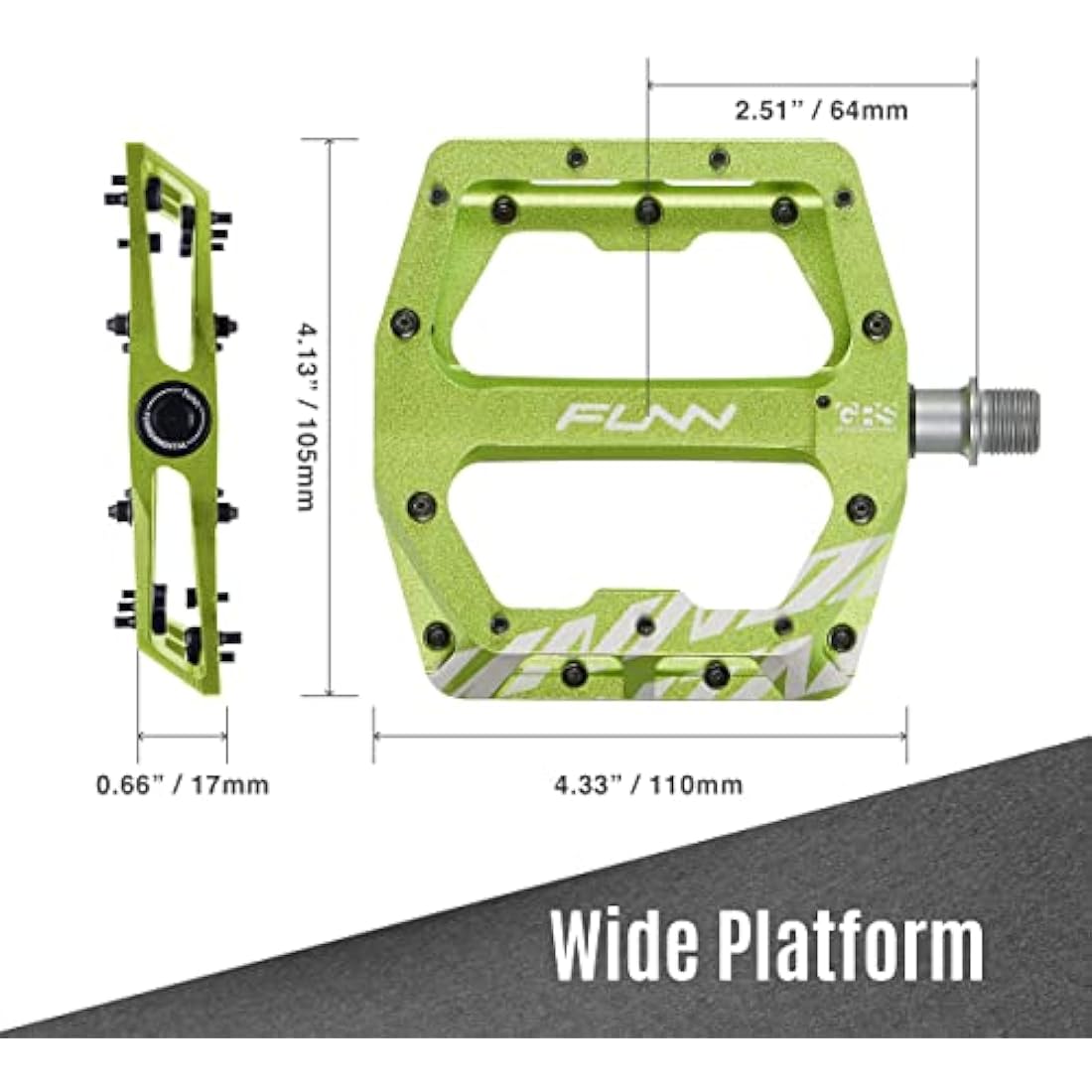 Funn Funndamental MTB Flat Pedals – CNC Alloy Wide Platform BMX Pedals