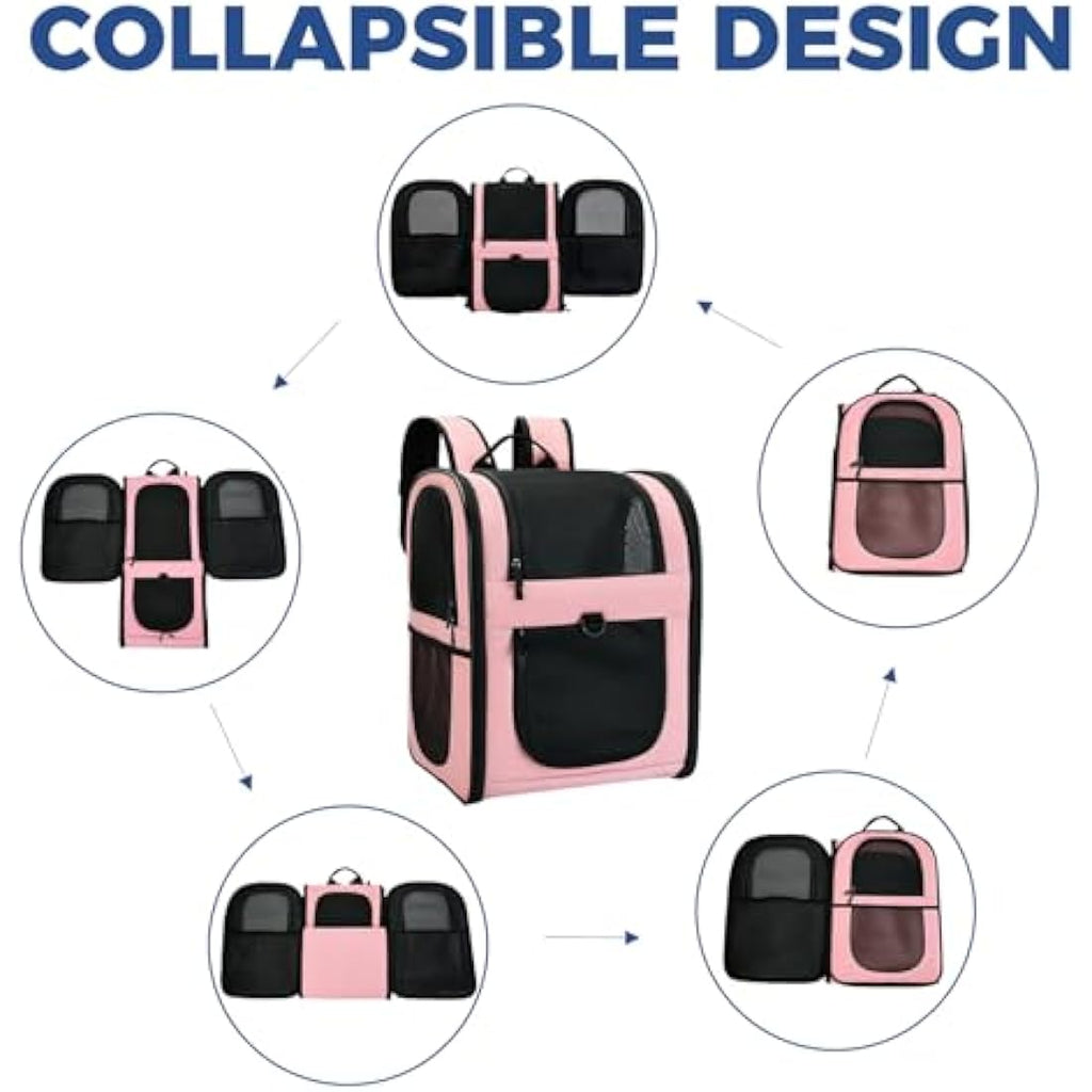 Apollo Walker Pet Carrier – Breathable Mesh Backpack for Hiking & Travel, Pink