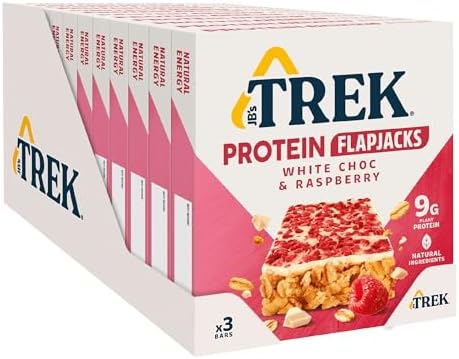 JB's Trek White Chocolate Raspberry Protein Flapjacks - 36 x 50g