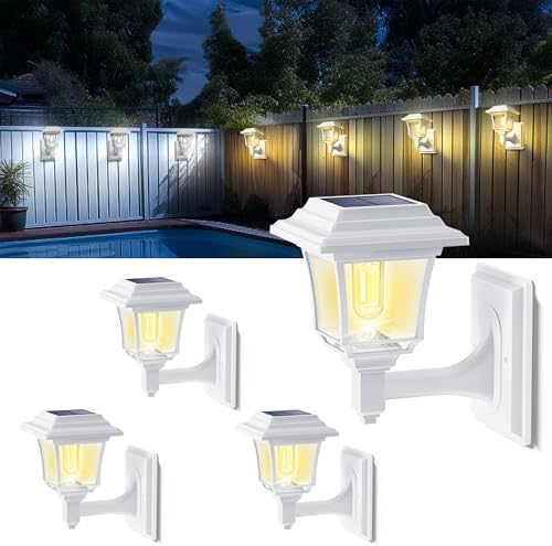 LeiDrail Solar Fence Lights – 4 Pack Waterproof Edison Bulb Outdoor Decor