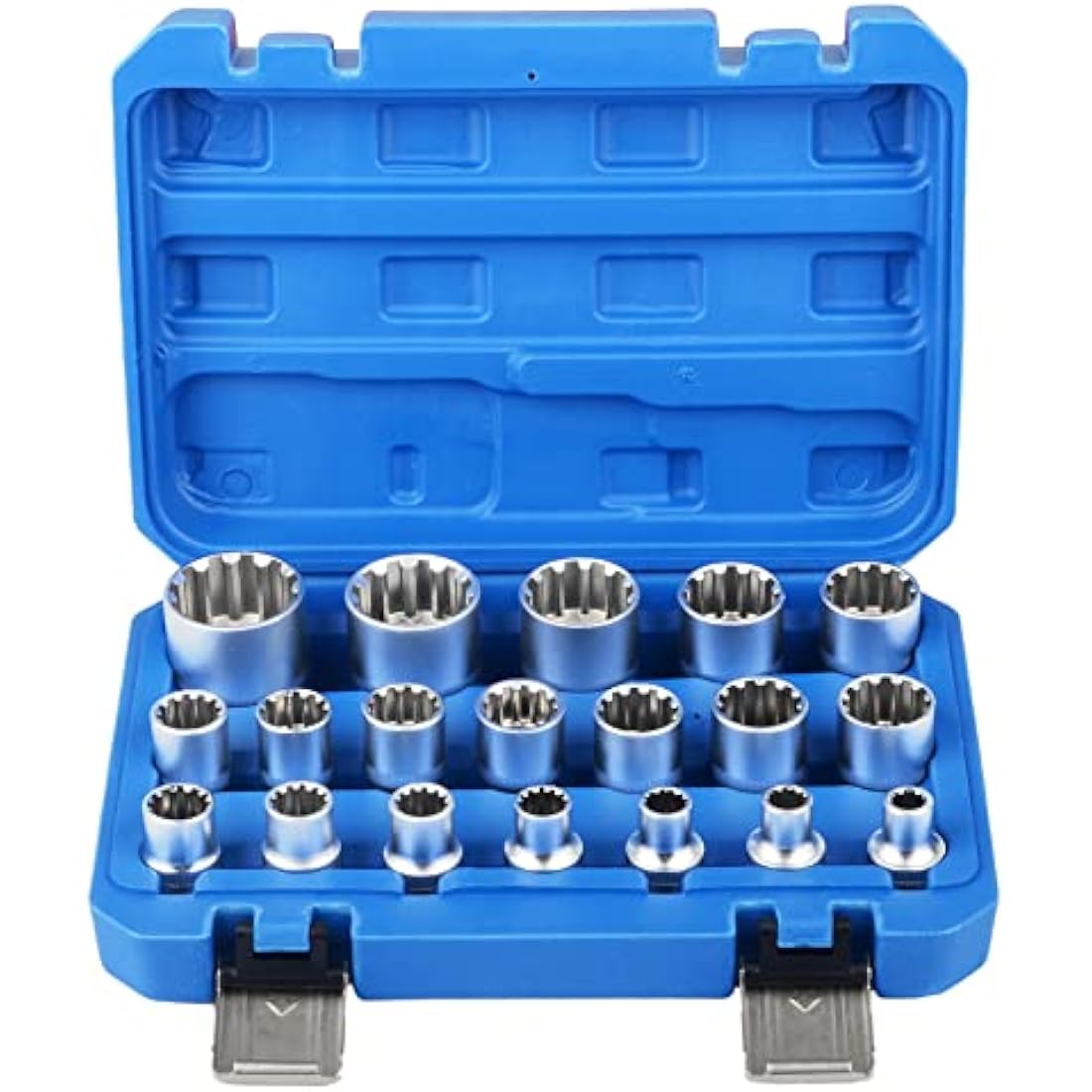 DAYUAN 19pc Spline Socket Set - 1/2" Drive Universal Metric 8-32mm Cr-V