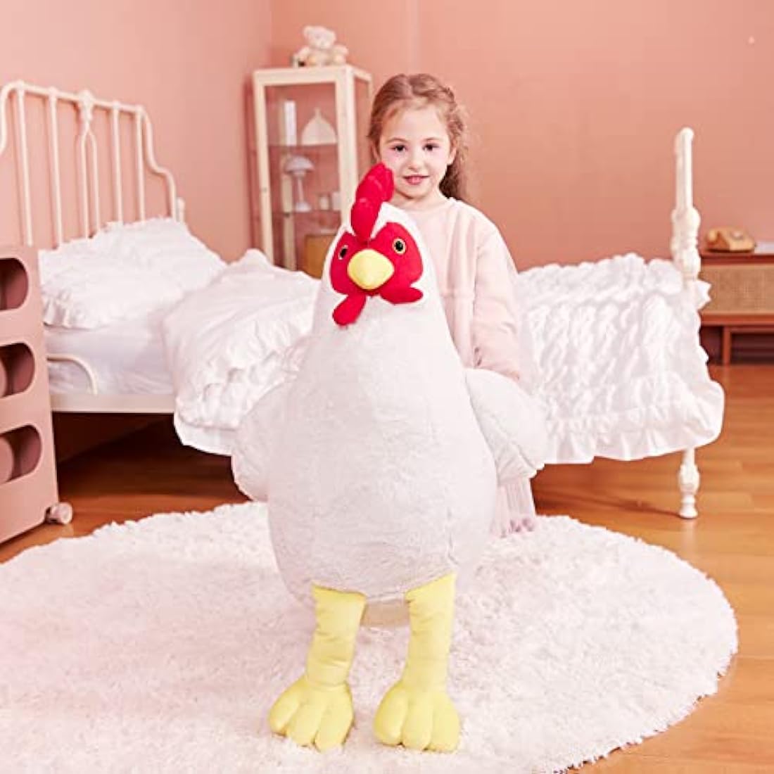 IKASA Giant Stuffed Chicken Plush Toy - 60cm Large Soft Henny Toy
