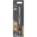 Parker IM Rollerball Pen – Brushed Metal with Gold Trim, Fine Point