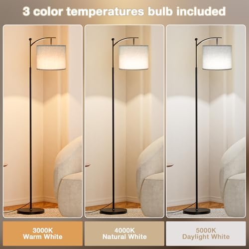 Aooshine 60" Modern Floor Lamp | 3 Color Temperatures | Grey Shade