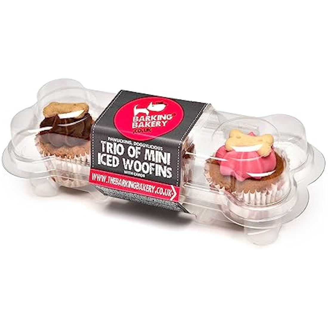 The Barking Bakery Trio of Mini Iced Woofins – Gourmet Dog Cupcakes