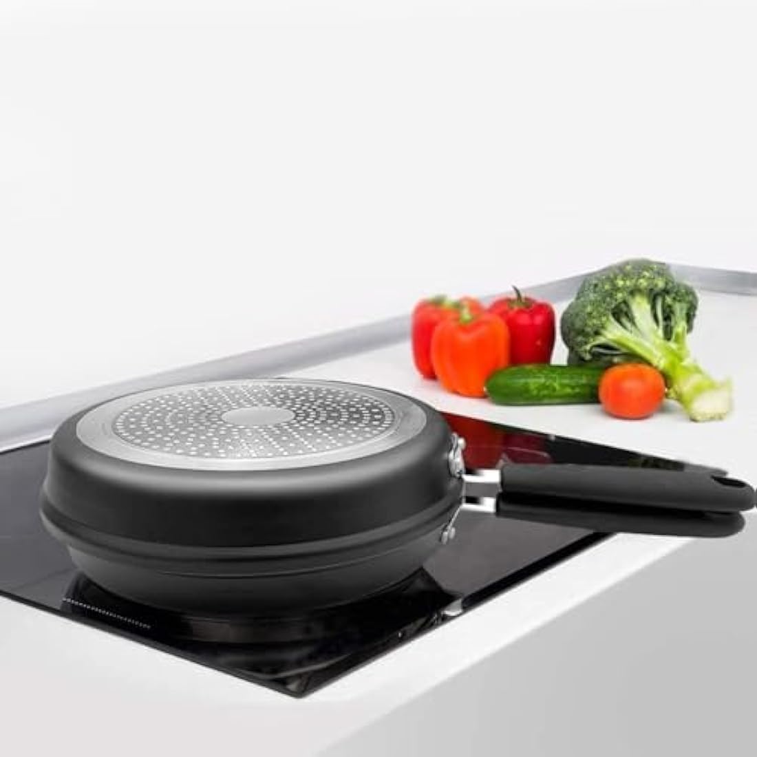 MGE World Double Flip Omelette Pan – 24cm Non-Stick Induction Frying Pan