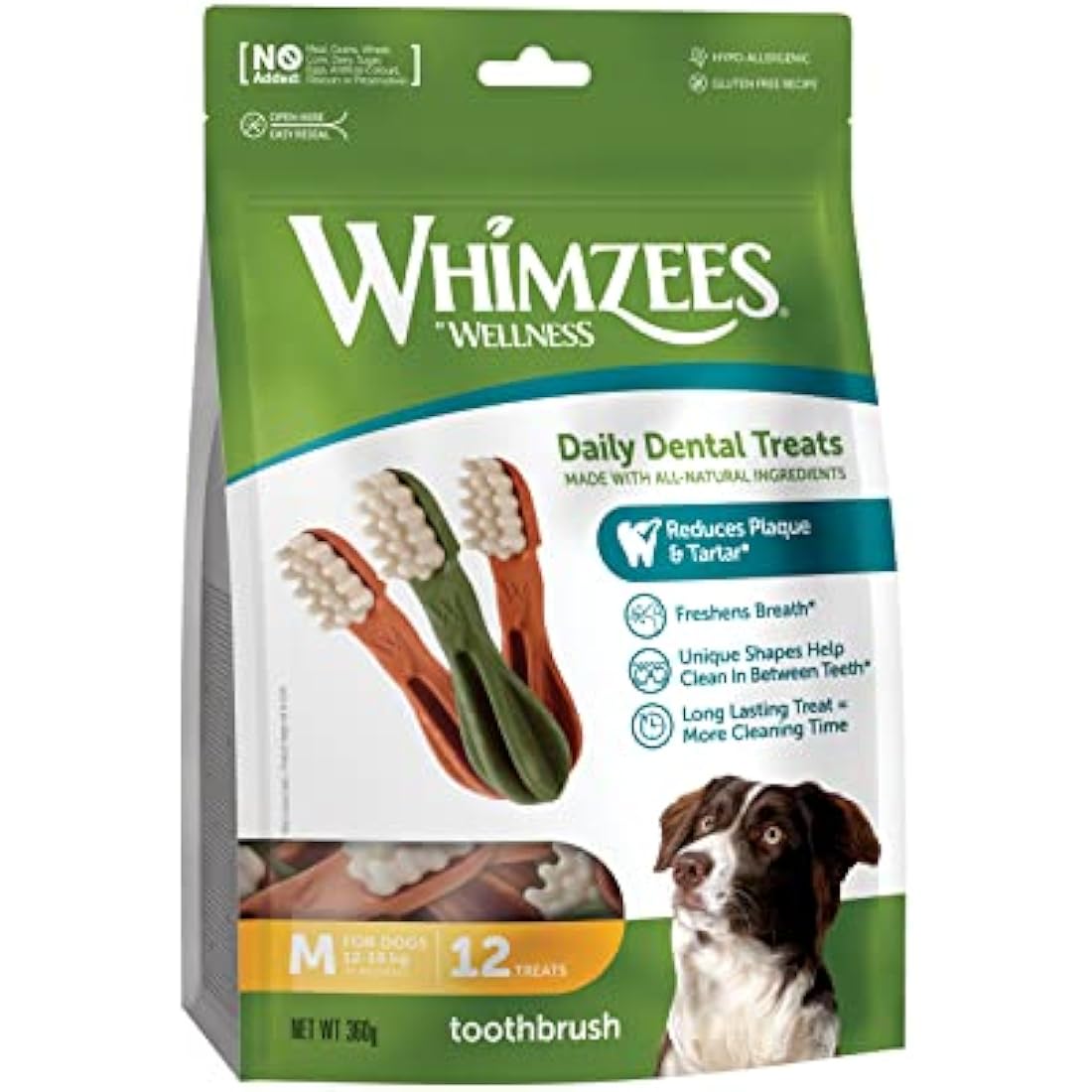 WHIMZEES Natural Grain-Free Dental Dog Chews - Medium Breed, 12ct