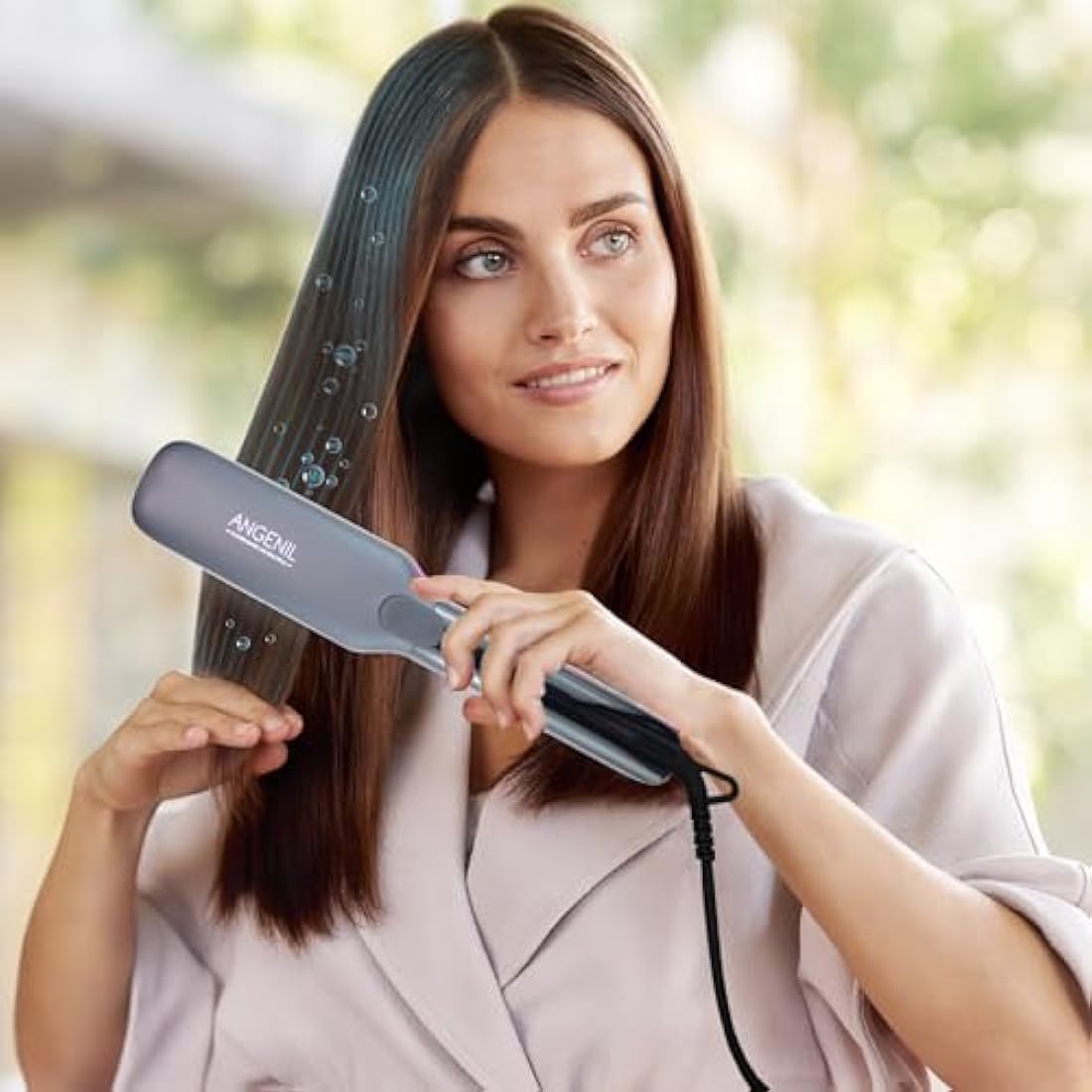 ANGENIL Pro Titanium Flat Iron – 4.5cm Wide Hair Straightener & Curler
