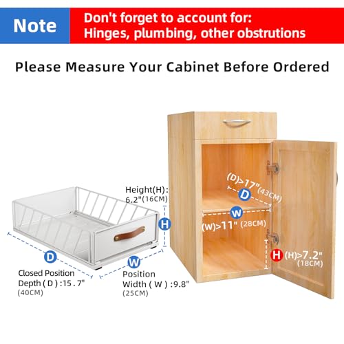 Kitstorack Pull Out Cabinet Organizer | Heavy Duty No-Drill Sliding Drawer