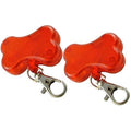 Red Bone Flashing Dog Collar Lights - 2 Pack Safety LED