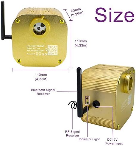 Kingmaled 16W RGBW Fiber Optic Star Ceiling Light Kit with App Control