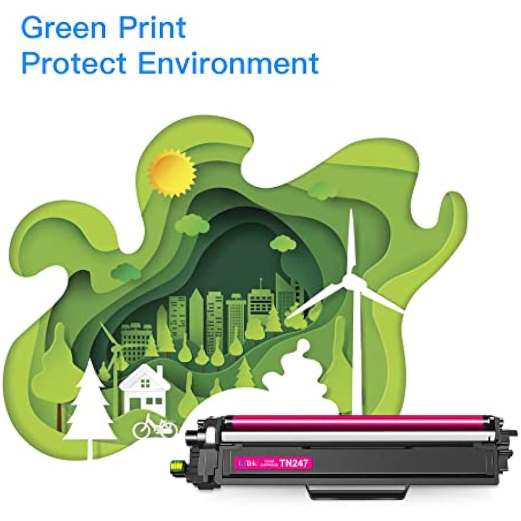 LxTek TN-247 TN-243 Compatible Toner for Brother MFC-L3750CDW - 4 Pack