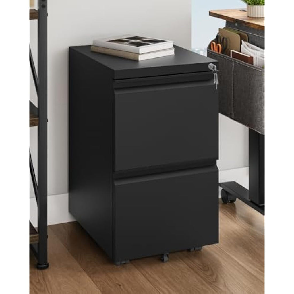 YITAHOME 2-Drawer Mobile Filing Cabinet | Lockable Steel File Storage