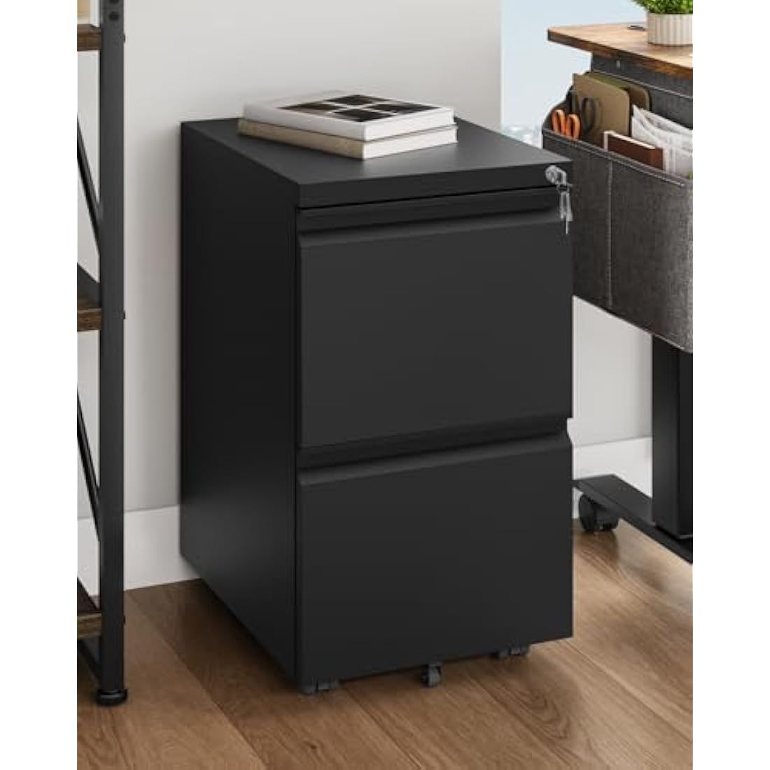 YITAHOME 2-Drawer Mobile Filing Cabinet | Lockable Steel File Storage