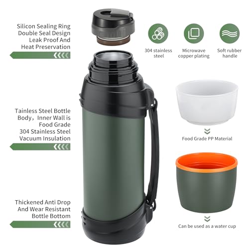 Olerd 2.5L Stainless Steel Insulated Flask – Large Vacuum Travel Bottle