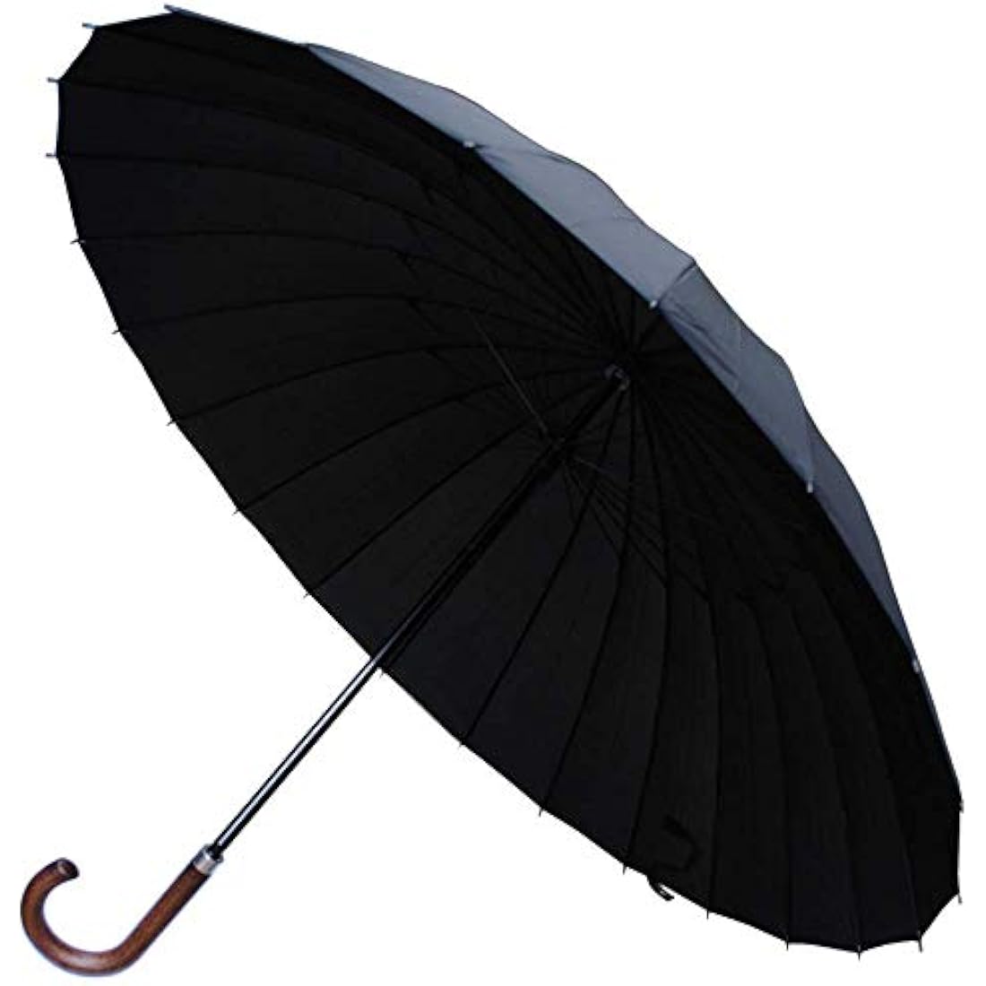 Jolof Store Windproof Umbrella – 24 Rib Fiberglass Frame Wood Handle