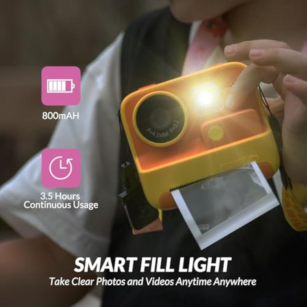Mafiti Kids Instant Print Camera | 1080P HD Digital Selfie Cam with 32GB SD