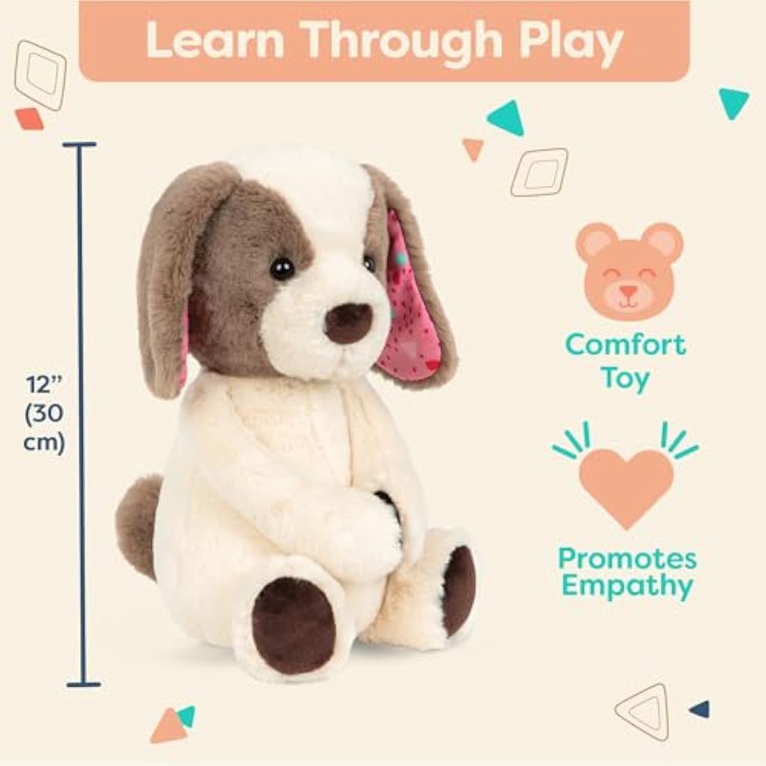 B. toys Cupcake Pup – 12-Inch Washable Soft Plush Stuffed Animal Dog